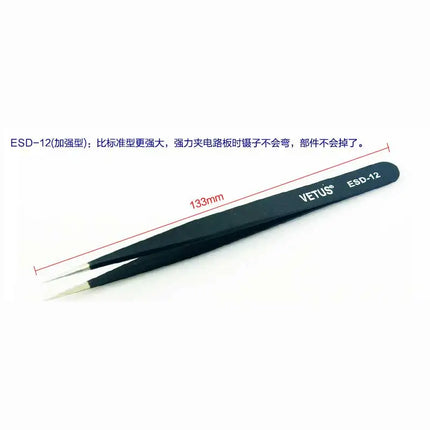 Stainless Steel Eyelashes Tweezers Anti-static High Precision VETUS Tweezers Professional Volumn Lash Extension Makeup Tool