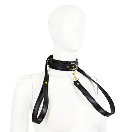 Thierry BDSM Products Bondage PU Leather Collar With Leash  Erotic Sex Toys  Restraint Fetish Adult Games Sex Toys For Couples