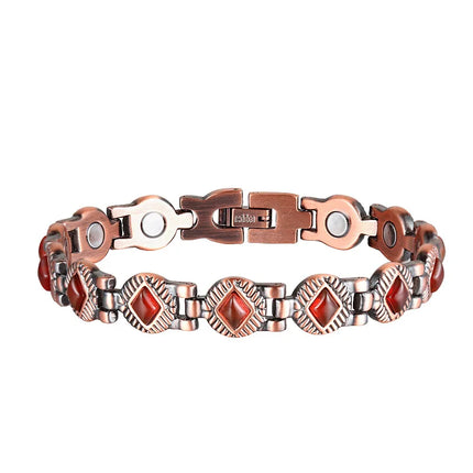 Oktrendy Natural Gem Stone Copper Magnetic Bangle Bracelet Women Pure Copper Magnetic Bracelet healing Chain Wristband