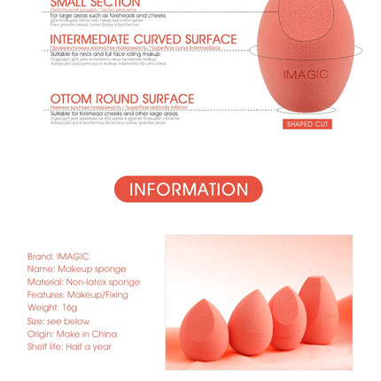 IMAGIC beauty sponge 3pcs face wash puff gourd water drop puff wet and dry makeup sponge tool