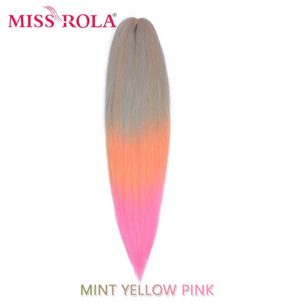 Miss Rola Synthetic 26 Inches 75g Kanekalon Hair Wholesale Bulk Braid Hair Extension Pre Stretched Pink Blonde Twist Jumbo Braid