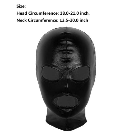 Women Mens Cosplay Face Mask Shiny Bronzing Cloth Open Mouth and Eye Glued Headgear Head Cover Couples Adult Products Sex Toys