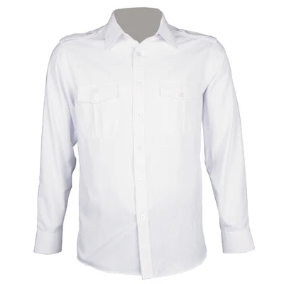 Super Quality Pilot Shirt Mens White Airline Pilot Uniforms Hair Stylist Fashion Slim Fit Workwear Big Size Male Clothing