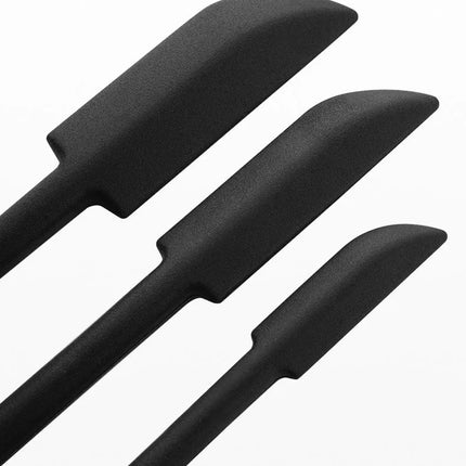 1/3/4Pcs Black Lengthen Mini Soft Jar Cake Cream Jam Scrapers Silicone Makeup Spatulas Butter Knife Kitchen Tools Accessories