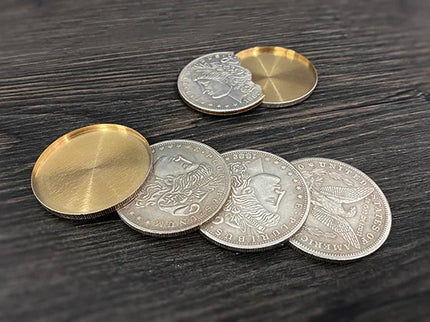 Candlelight Coins Set Magic Tricks  Morgan Coin Appear / Disappear Magia Magician Close Up Illusions Gimmick Props Mentalism Fun