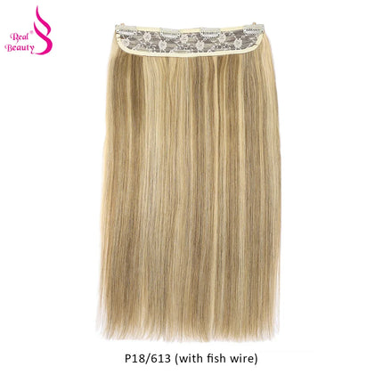 Real Beauty Single Clip In Hair With Adjustable Fish Wire Machine Made Human Hair Clip In Extensions Remy Hair