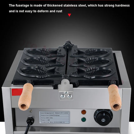 Japanese Fish Shaped Waffle Pan Maker Electric Taiyaki Machine Ice Cream Cone Machine 3 Molds Cake Baking Tools 1400W