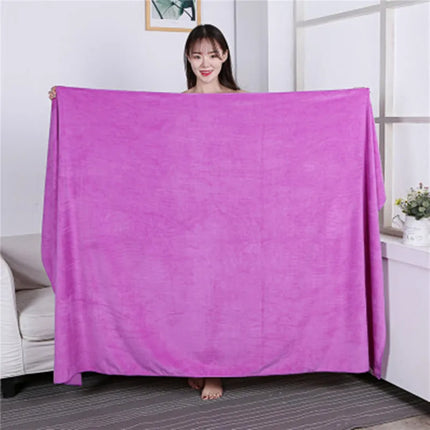 100X200cmSuper thick Microfiber Bath Towels – Super Absorbent, Soft, Fast Drying and Oversized Bath Lines Multip  Grey towel