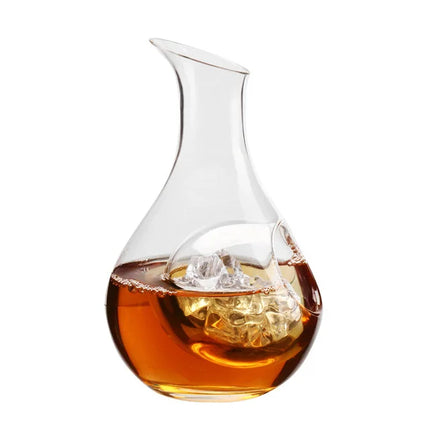 Japan Crystal Ice Flask Glass Wine Bottle Hamster Nest Cooling Room Hole Sake Glass Beer Cooler Wine Dispenser Carafe Decanter