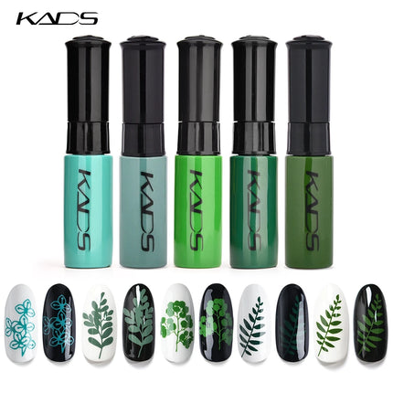 KADS 5/4 Pcs Stamping Varnish Set Nail Stamping Polish Kit Black Nail Art Polish Manicure Stamping Lacquer for Template Nails