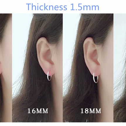 925 Sterling Silver Simple Ear Bone Hoop Earrings For Women Small Hoop Earrings Ear Bone Buckle Round Circle Earrings Hoops Gift