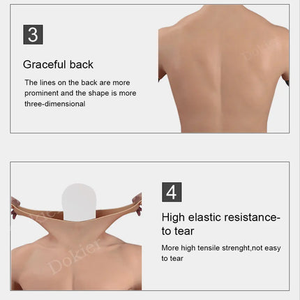 Dokier Silicone Realistic False Fake Muscle Belly Body for Cosplayers Artificial Simulation Muscle Chest Man Crossdressers - TOYS-SUCE