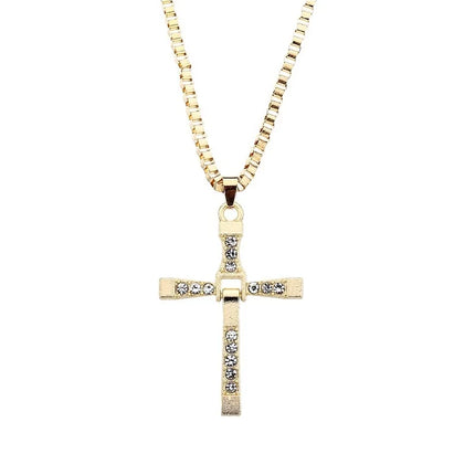 New Fast And Furious 7 Moive Cross Tourette Necklace Dominic Toretto Cross Pendant Necklace For Men
