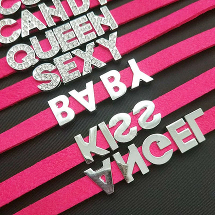 Rhinestone Letter DADDY QUEEN Personalized Custom Name Necklace for Women Fashion Leather Choker Collar DIY Cosplay Jewelry Gift