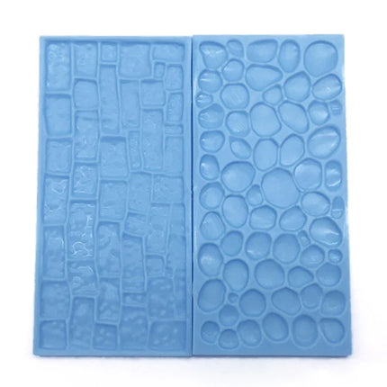 2pcs/set Stone Tree Bark Shape Embossed Bake Tool Fondant Cake Cupcake Decorating DIY Mold Tools Bakeware Cake Moulds