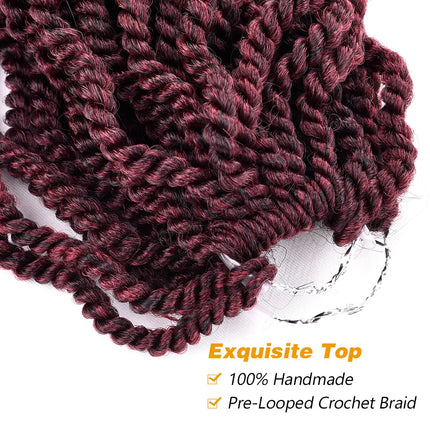 DinDong Senegalse Twist Crochet Hair 20/Stands Synthetic Curly Braiding HairBraids Pre Looped Braid Hair Bulk