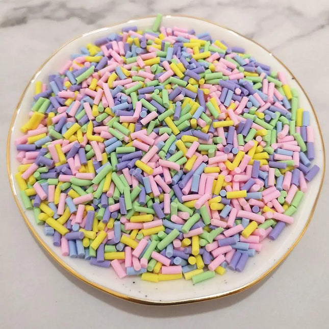 50g 5mm Noodles Mouse Shape Clay Colorful Sprinkles for Scrapbooking, Crafts Making, DIY Slime