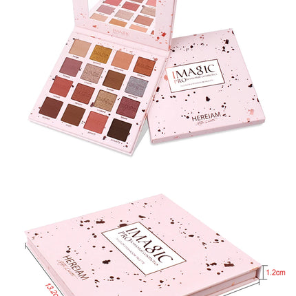 IMAGIC New Arrival Charming Eyeshadow 16 Color Makeup Palette Matte Shimmer  Pigmented Eye Shadow Powder