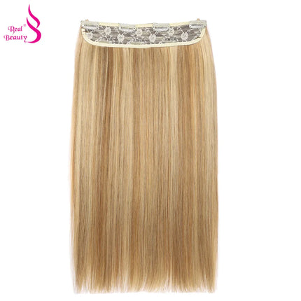 Real Beauty Single Clip In Hair With Adjustable Fish Wire Machine Made Human Hair Clip In Extensions Remy Hair