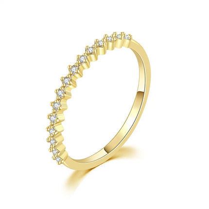 New INS Gold Color Noble Trend Dainty Rings For Women Entry Lux Zircon Midi Finger Rings For Girl Anniversary Jewelry KAR229