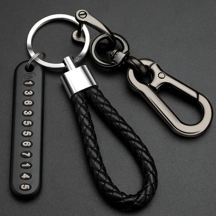 New Anti-lost Car Keychain Woven Number Plate Mobile Phone Number Key Chain Best Gift Jewelry K4209