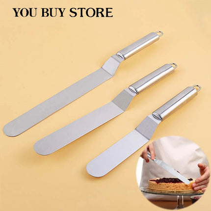 Baking Accessories Stainless Steel Cake Spatula Butter Cream Icing Frosting Knife Smoother Kitchen Pastry Cake Decoration Tools
