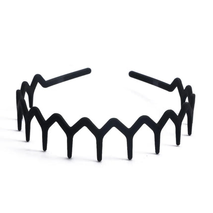 High Quality 1Pc/Lot 12cm Fashion Men's Women's Unisex Black Wavy Hair Head Hoop Band Sport Headband Hairband Hair Accessories