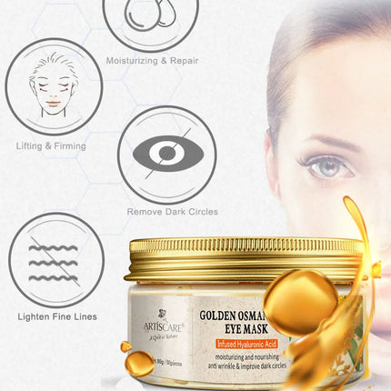ARTISCARE Gold Osmanthus Eye Mask for Dark Circles Hyaluronic Acid Moisturizing Eye Patches Eye Care