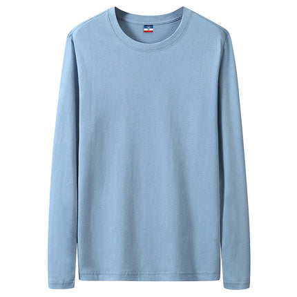 Fast Delivery T-Shirts Men Long Sleeves Tee Tops Male Autumn Plain Cotton T-shirts Plus Size 4XL 5XL Undershirts Man Clothing