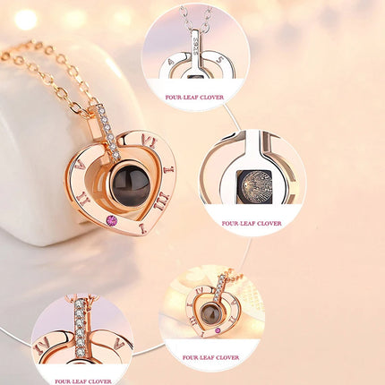 Letter Necklace 100 Languages I Love You Projection Pendant Necklace Women Jewelry Best Friends Collier Femme Bijoux Gifts