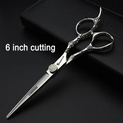 6/7 inch Japan440c Steel Professional Barber Scissors Hair Design Tool Barber Scissors Hairstylist Hairdressing Scissors Salon
