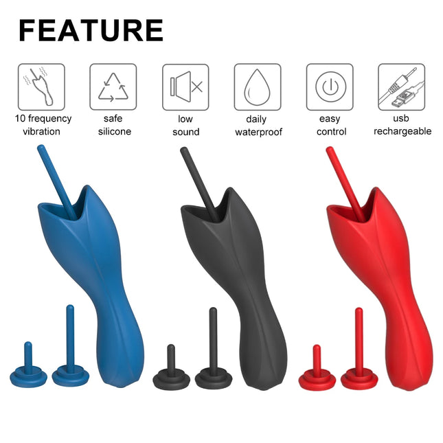 Male Penis Pump Vibrator Urethra Stick Expansion Glans Massage Stimulator Penis Plug Masturbation Cup Erotic SM Sex Toys For Men