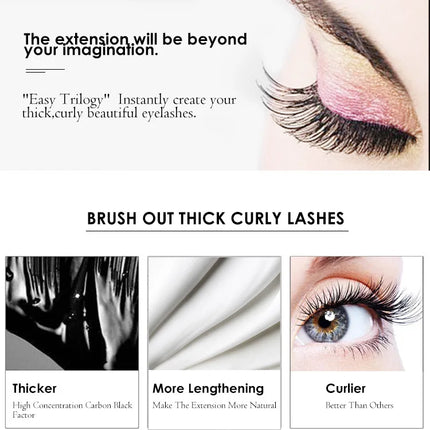 Double Head Lash Tint 4D Silk Fiber Makeup Mascara Eyelash Growth Liquid Long Thick Waterproof Long Lasting Natural Curling