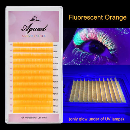 Color Lash Purple Blue Brown Green Red White Pink UV Eyelash Extensions Individual False Colored Flu Mink Lashes Makeup Volume