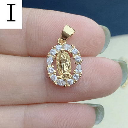 Religion Holy Virgin Mary Guadalupe Necklace Pendants High Quality Metal Gold Plated Charms For Jewelry Making Wholesale