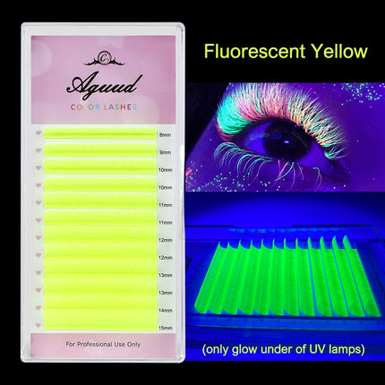 Color Lash Purple Blue Brown Green Red White Pink UV Eyelash Extensions Individual False Colored Flu Mink Lashes Makeup Volume