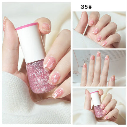 Nail Art Tearable Quick Dry Normal Without Lamp Nail Polish Glitter Sequins UV Varnish Matte Waterproof No-bake Nail Polish