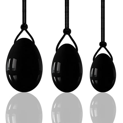 Obsidian Yoni Egg Massage Ball Set Natural Stone Jade Eggs Women Vaginal Kegel Massager Vaginal Muscle Tighten yoni massage wand