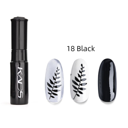 KADS Nail Art Stamping Polish 1 Bottle White Black Gold Stamping Nail Lacquer of Acrylic Paint Tool Beauty Decoration Vernish