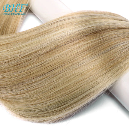 BHF Straight Human Hair Weft Platinum Blonde European Remy 100% Human Hair Weave Bundles Extensions