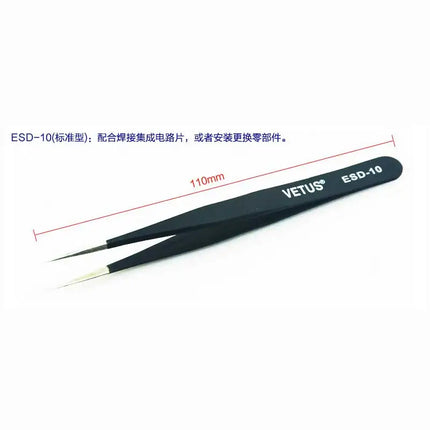 Stainless Steel Eyelashes Tweezers Anti-static High Precision VETUS Tweezers Professional Volumn Lash Extension Makeup Tool