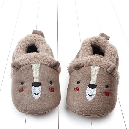 Super Keep Warm Infant Slippers Toddler Baby Shoes Baby Boy Girl Knit Crib Shoes Cute Cartoon Anti-slip Prewalker Baby Slippers