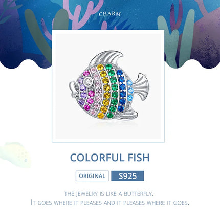 WOSTU 925 Sterling Silver Blue Conch Charm Ocean Bead Animal Turtle Starfish Pendant Fit Original Bracelet Necklace DIY Jewelry