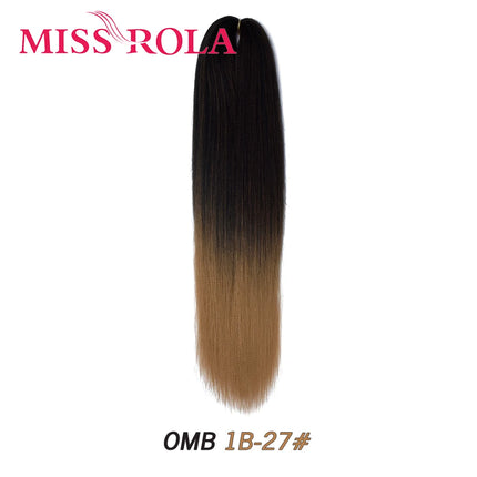 Miss Rola Synthetic 26 Inches 75g Kanekalon Hair Wholesale Bulk Braid Hair Extension Pre Stretched Pink Blonde Twist Jumbo Braid