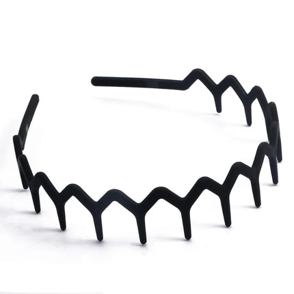 High Quality 1Pc/Lot 12cm Fashion Men's Women's Unisex Black Wavy Hair Head Hoop Band Sport Headband Hairband Hair Accessories