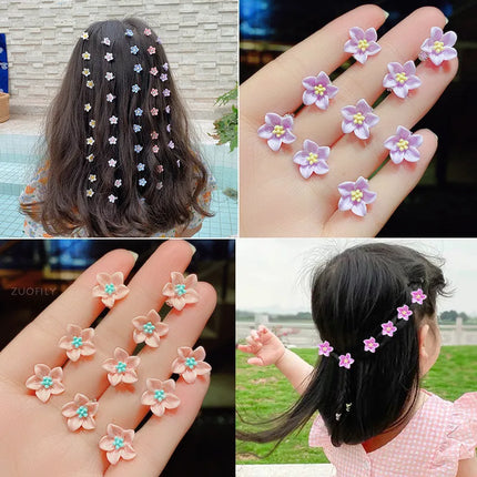10Pcs/set Kid Small Flower Buckle Hair Clips Baby Hairpins for Women Girls Children Fashion DIY Hair Hair Pins Claws Accessories