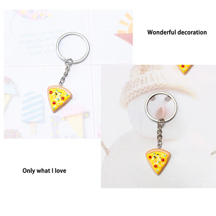 Unisex 6-piece Keychain Cute Pizza Alloy Pendant Can Be Used For Backpack Car Key Accessories Key Chain Jewelry Gifts