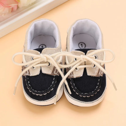 Tie one's shoes Baptism Newborn Baby Prewalker Girls Boys Casual Shoes Leather Non-Slip Soft-Sole Infant Toddler First Walkers