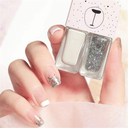 New 2 In 1 Candy Color Nail Polish Manicure Water-based Bright Scrub No Bake No Peeling Quick Dry Waterproof Lasting Nail Polish