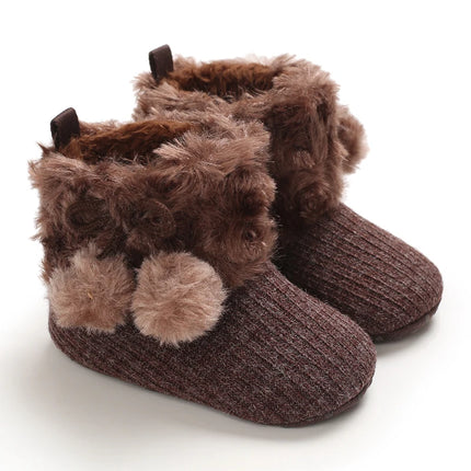 0-18M  Boots For Newborn Baby Girl Snow Boots Winter Thermal Shoes Plush Ankle Boots Winter Baby Boys And Girls Thermal Shoes